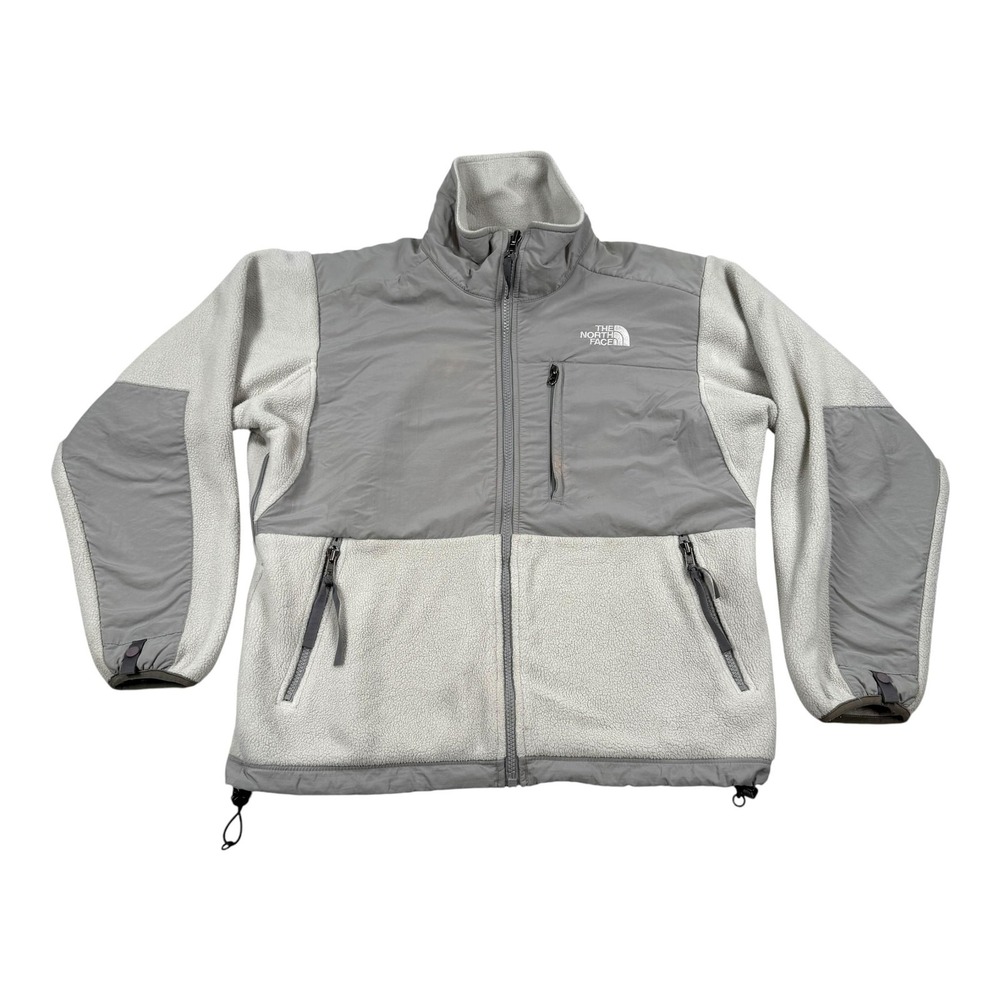 The North Face Jacket Womens Small Gray White Denali Fleece Full Zip Hiking
